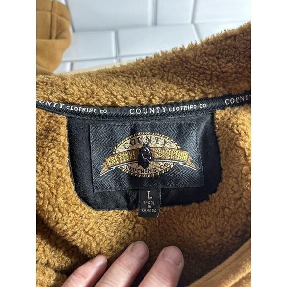 Country Cheyenne Collection Clothing Co Faux Suede Plush Shearling Jacket L - Picture 8 of 13